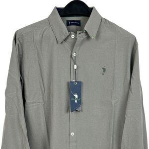 NEW‎ William Murray Mens Large Quick Dry Performance Stretch Vented Solid Grey